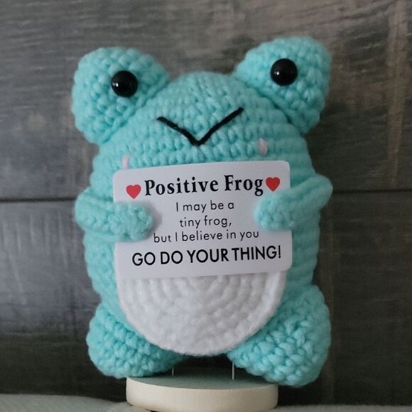 Crocheted Positive Frog - Picture 1 of 1